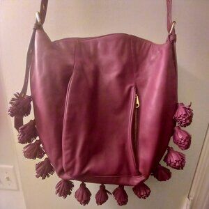 Cynthia Rowley Kassia Leather Tassel Hobo Bag